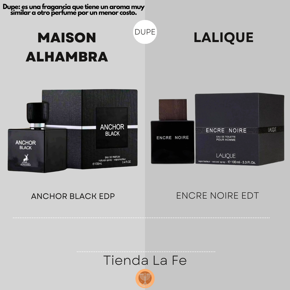 MAISON ALHAMBRA ANCHOR BLACK EDP 100ML (H) (DUPE LALIQUE ENCRE NOIRE EDT)
