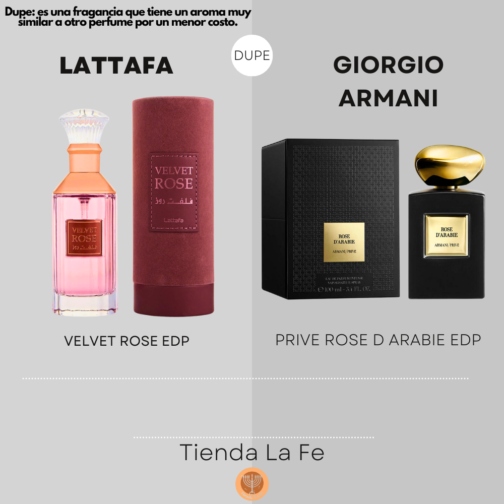 LATTAFA VELVET ROSE EDP 100ML (M) (DUPE GIORGIO ARMANI PRIVE ROSE D ARABIE EDP)