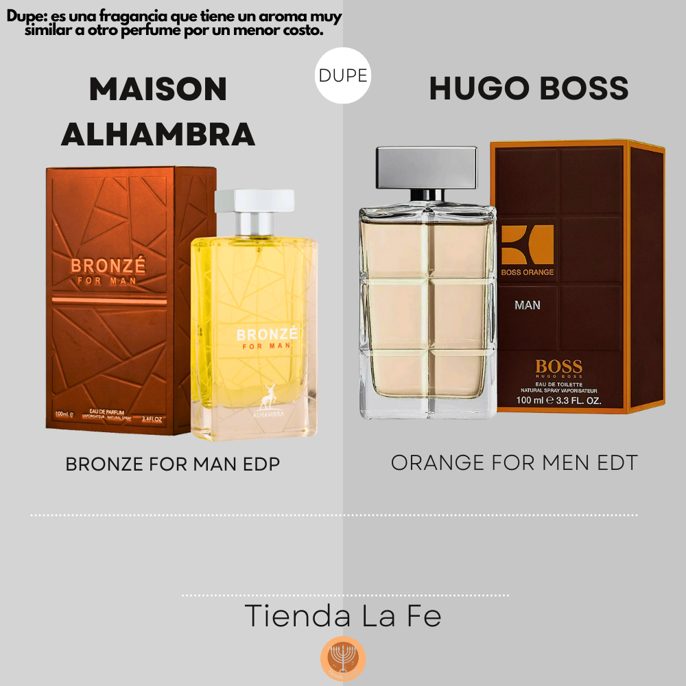 MAISON ALHAMBRA BRONZE FOR MAN EDP 100ML (H) (DUPE HUGO BOSS ORANGE FOR MEN EDT)