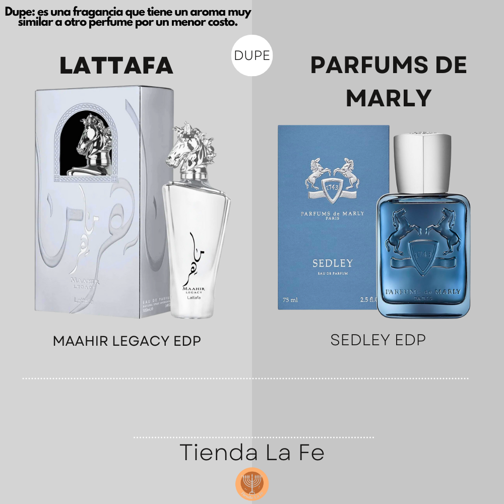 SET LATTAFA MAAHIR LEGACY EDP 100ML, SPRAY PARA EL CABELLO 300ML, BODY SPRAY 200ML (H) (DUPE PARFUMS DE MARLY SEDLEY EDP)