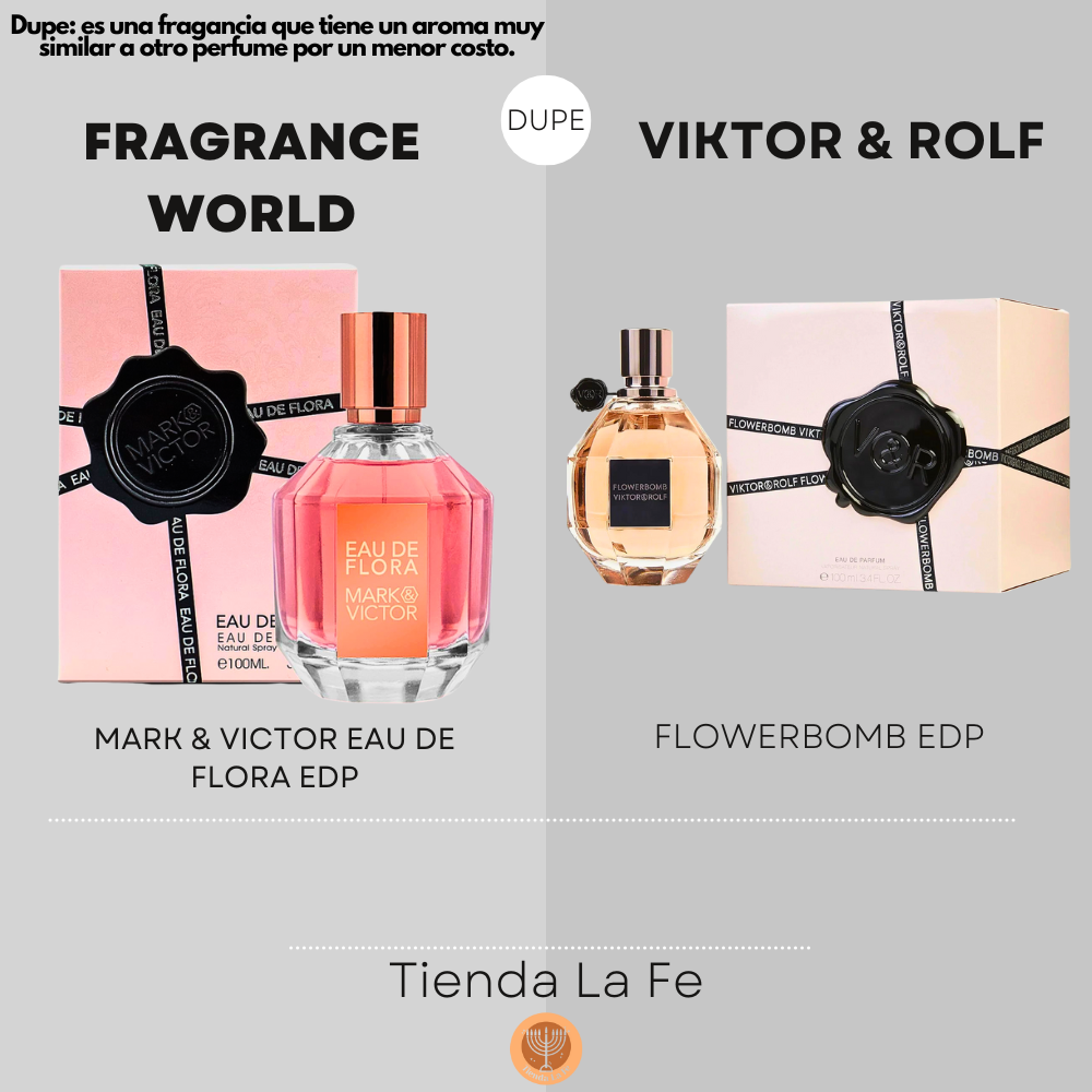 FRAGRANCE WORLD MARK & VICTOR EAU DE FLORA EDP 100ML (M) (DUPE VIKTOR & ROLF FLOWERBOMB EDP)
