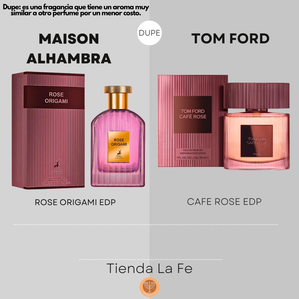 MAISON ALHAMBRA ROSE ORIGAMI EDP 100ML (M) (DUPE TOM FORD CAFE ROSE EDP)