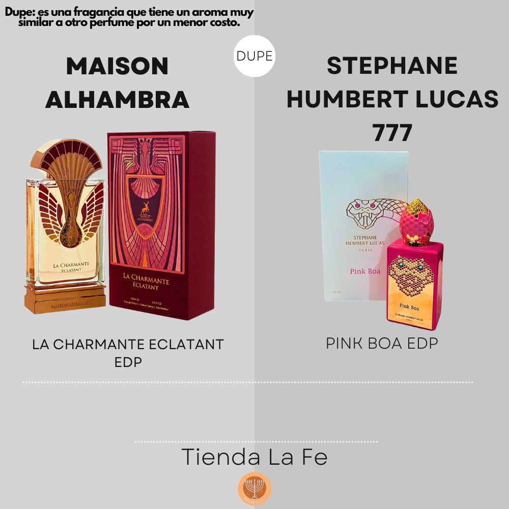 MAISON ALHAMBRA LA CHARMANTE ECLATANT EDP 100ML (M) (DUPE STEPHANE HUMBERT LUCAS 777 PINK BOA EDP)