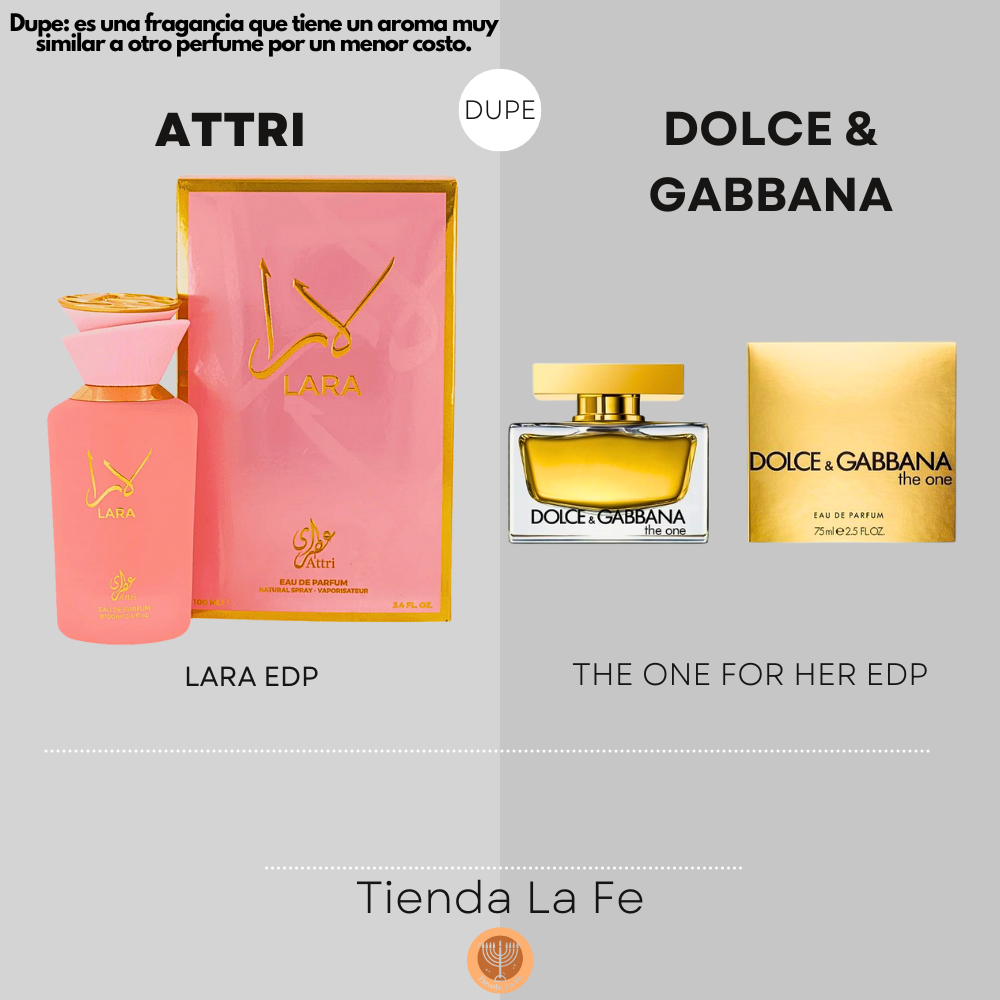 ATTRI LARA EDP 100ML (M) (DUPE DOLCE & GABBANA THE ONE FOR HER EDP)