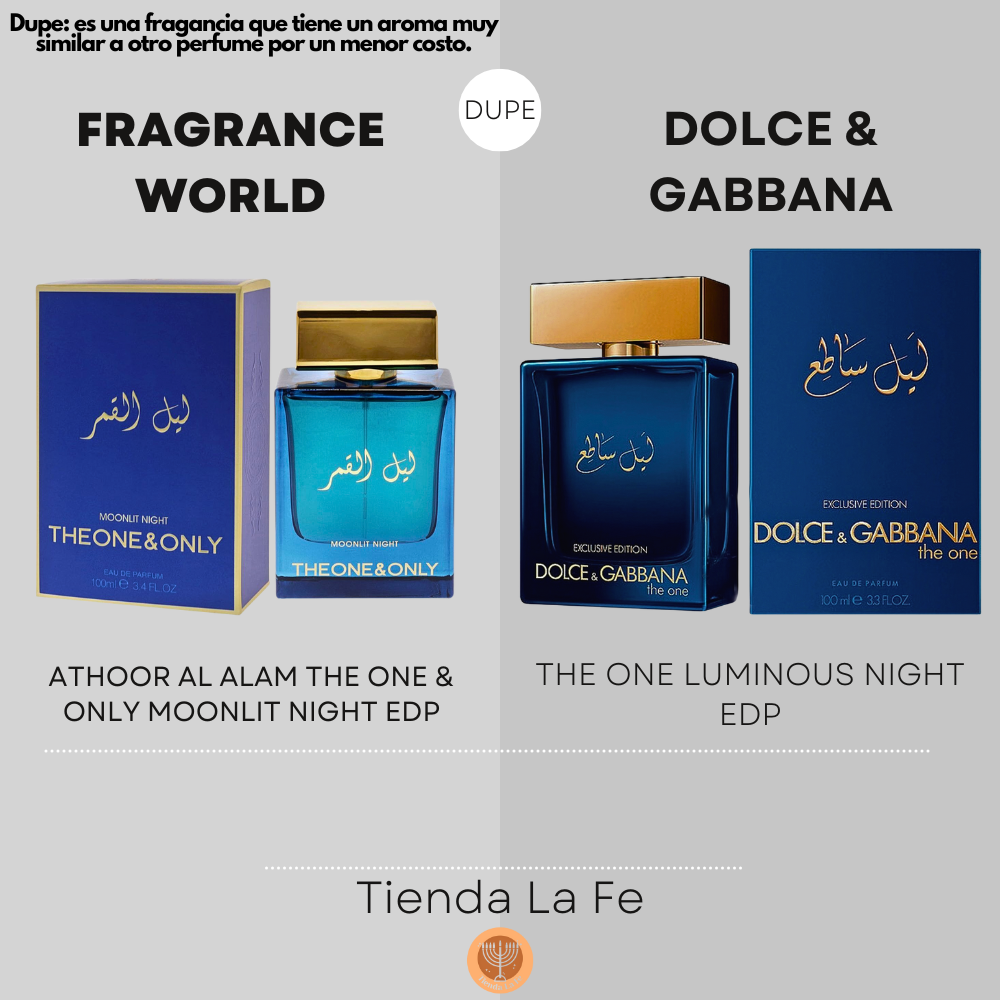FRAGRANCE WORLD ATHOOR AL ALAM THE ONE & ONLY MOONLIT NIGHT EDP 100ML (H) (DUPE DOLCE & GABBANA THE ONE LUMINOUS NIGHT EDP)