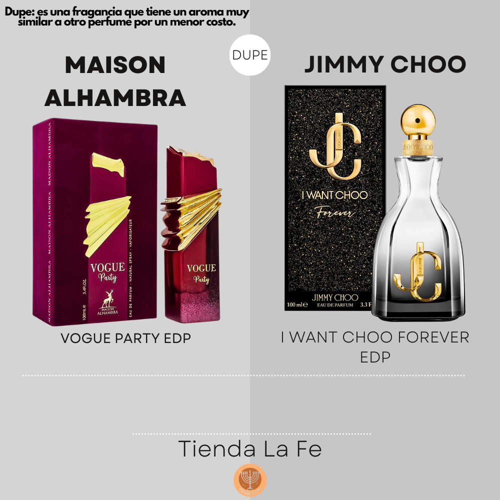 MAISON ALHAMBRA VOGUE PARTY EDP 100ML (M) (DUPE JIMMY CHOO I WANT CHOO FOREVER EDP)