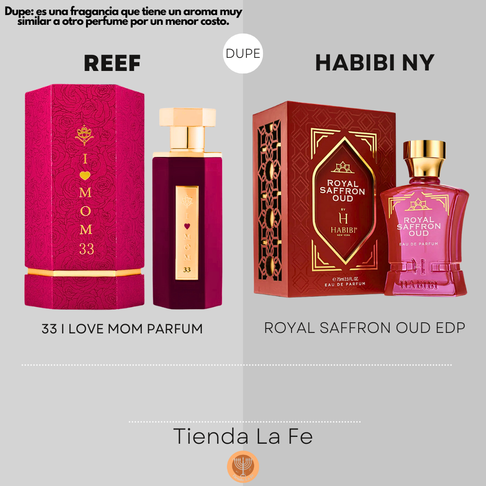REEF 33 I LOVE MOM PARFUM 100ML (M) (DUPE HABIBI NY ROYAL SAFFRON OUD EDP)