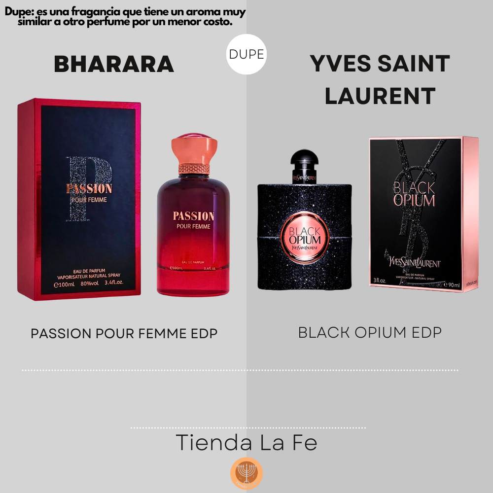 BHARARA PASSION POUR FEMME EDP 100ML (M) (DUPE YVES SAINT LAURENT BLACK OPIUM EDP)