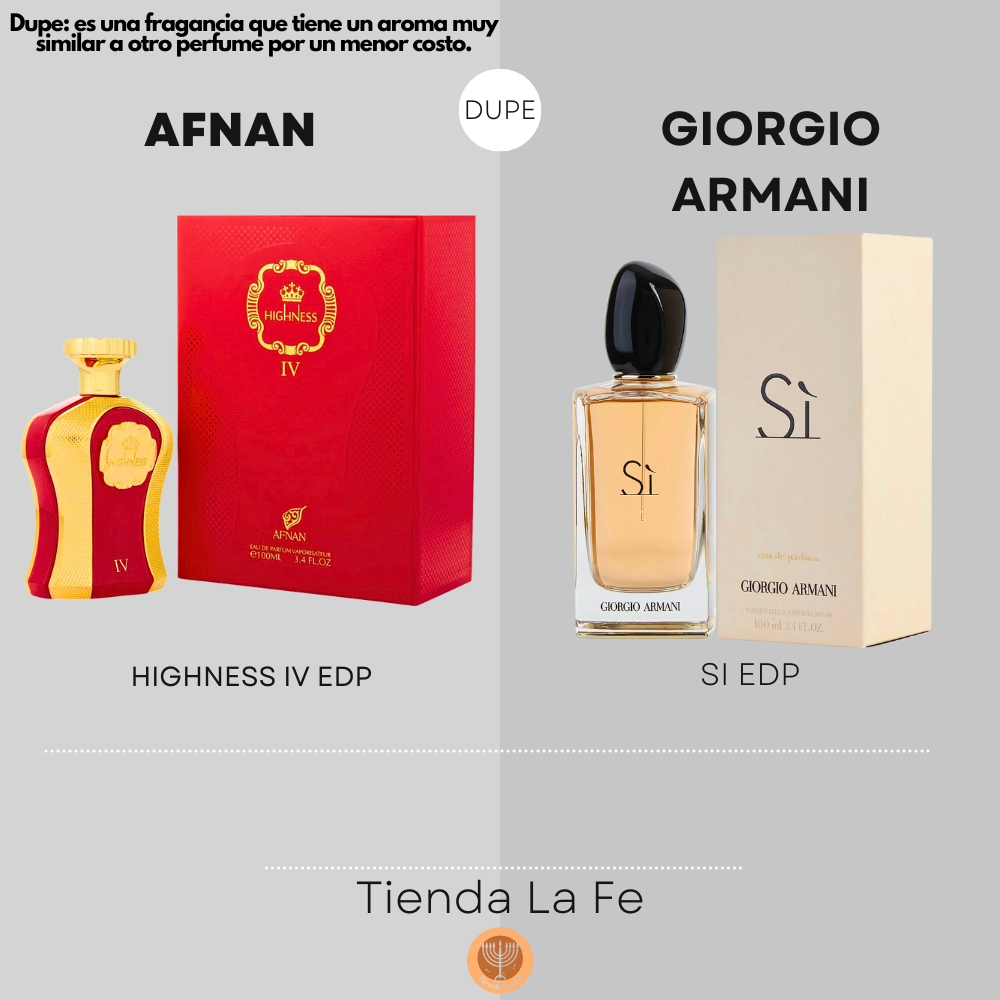 AFNAN HIGHNESS IV EDP 100ML (M) (DUPE GIORGIO ARMANI SI EDP)