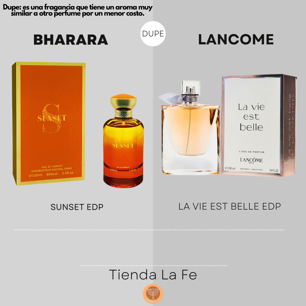 BHARARA SUNSET EDP 100ML (M) (DUPE LANCOME LA VIE EST BELLE EDP)