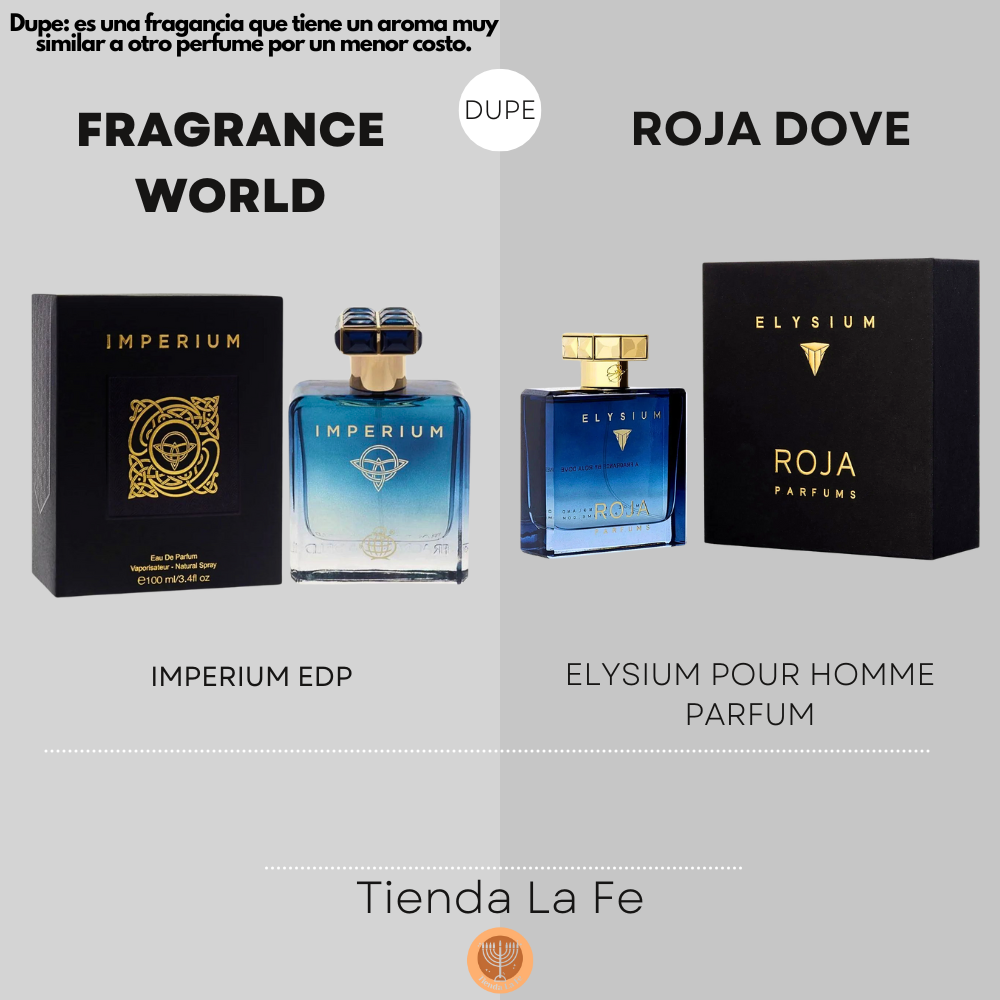 FRAGRANCE WORLD IMPERIUM EDP 100ML (H) (DUPE ROJA DOVE ELYSIUM POUR HOMME PARFUM)