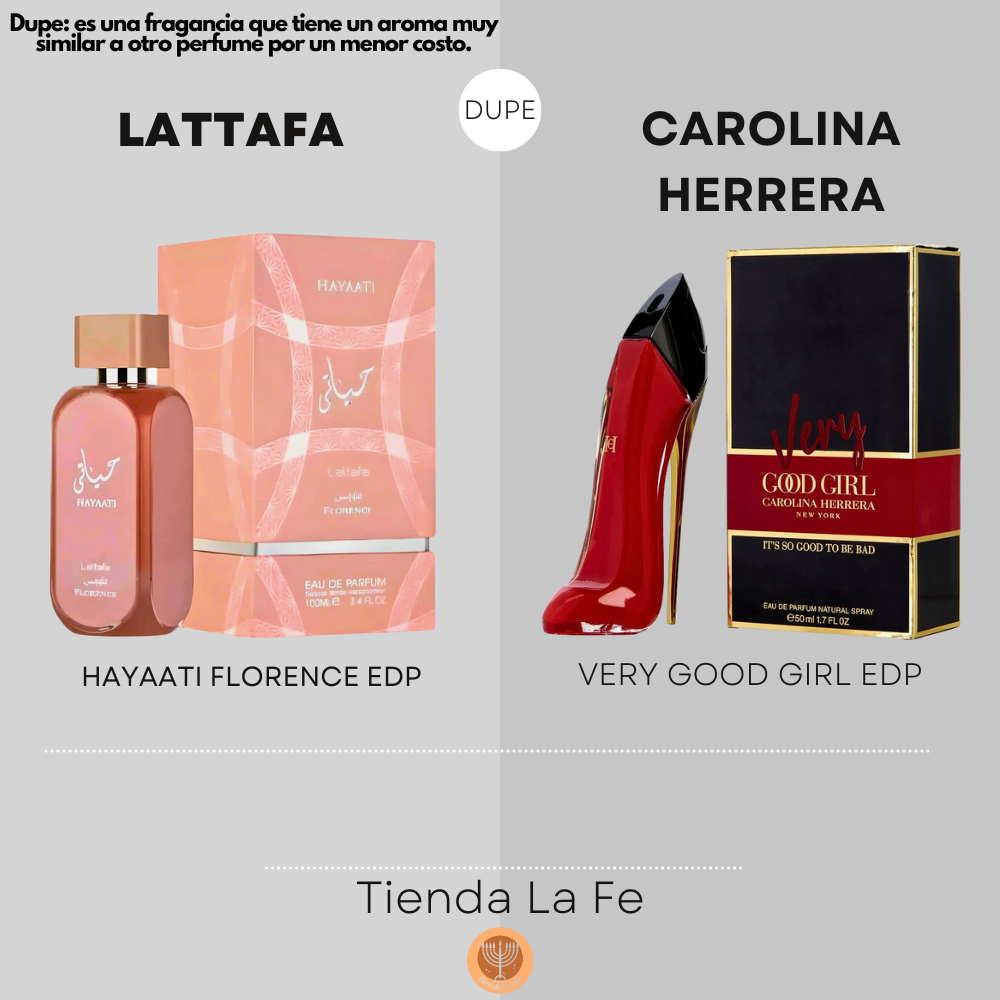 Herrera Dupes For Good Girl Perfume LATTAFA HAYAATI FLORENCE EDP