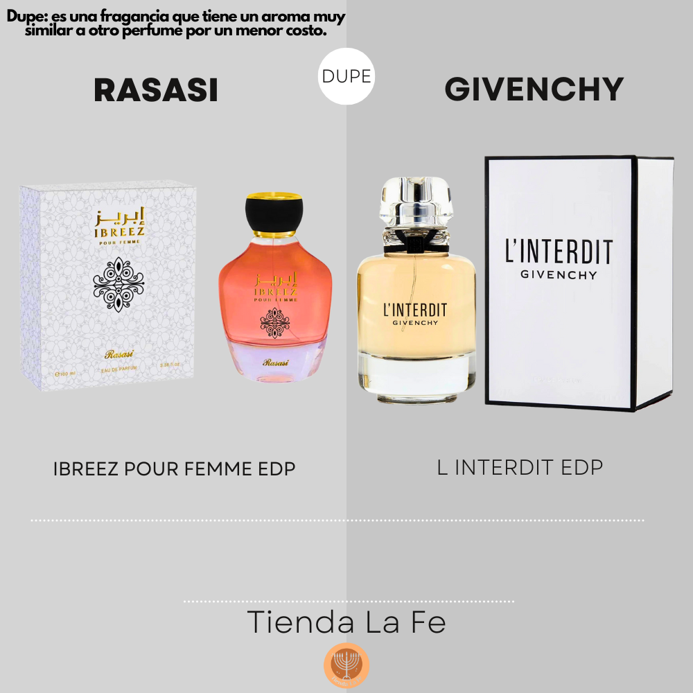 RASASI IBREEZ POUR FEMME EDP 100ML (M) (DUPE GIVENCHY L INTERDIT EDP)