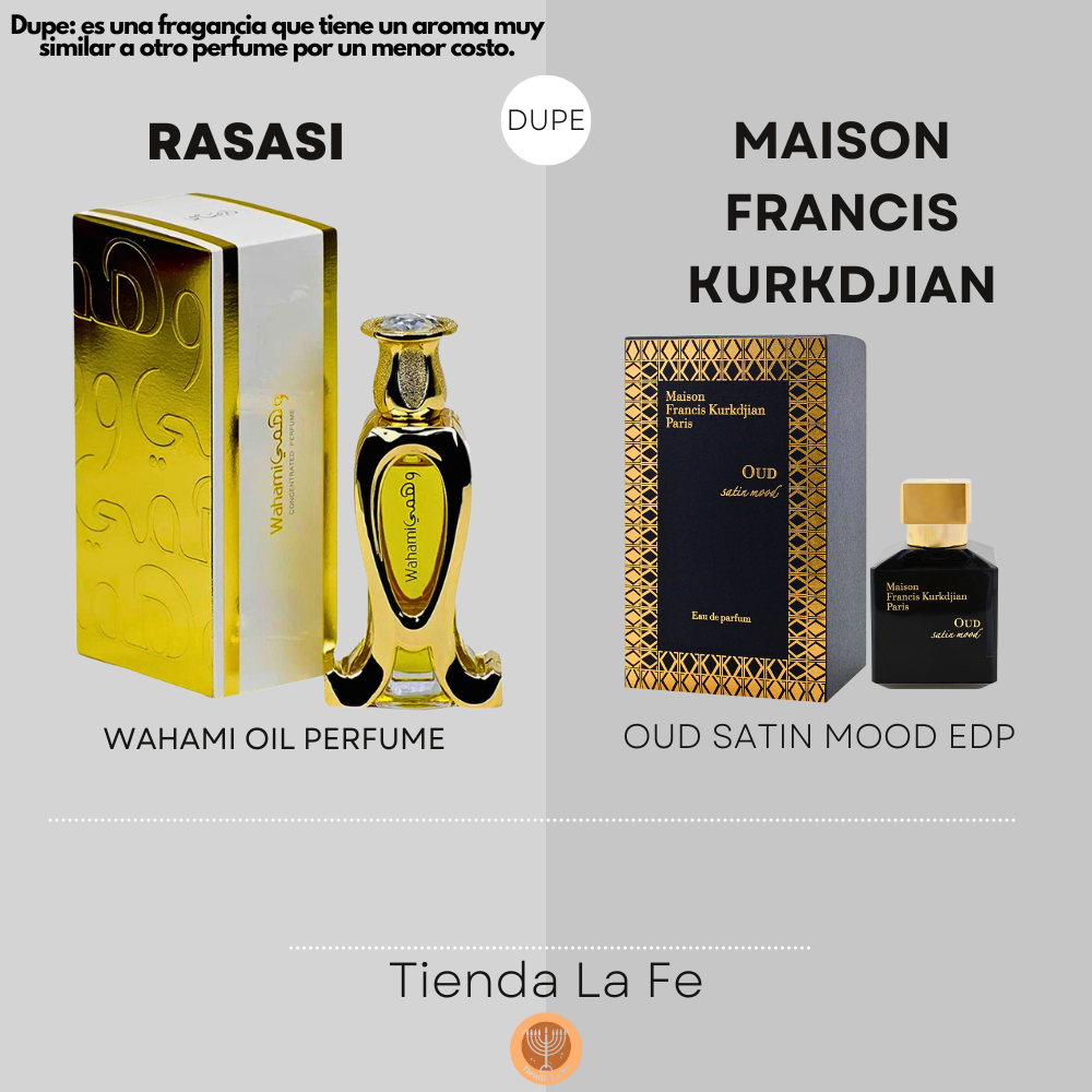 RASASI WAHAMI OIL PERFUME 100ML (M) (DUPE MAISON FRANCIS KURKDJIAN OUD SATIN MOOD EDP)