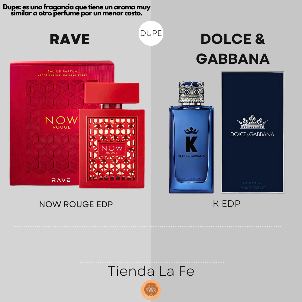RAVE NOW ROUGE EDP 100ML (U) (DUPE DOLCE & GABBANA K EDP)