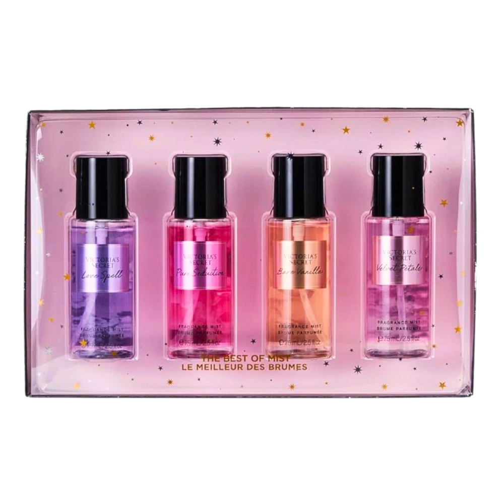 SET VICTORIAS SECRET SPLASH LOVE SPELL 75ML, SPLASH PURE SEDUCTION 75ML, SPLASH BARE VANILLA 75ML, SPLASH VELVET PETALS 75ML (M)