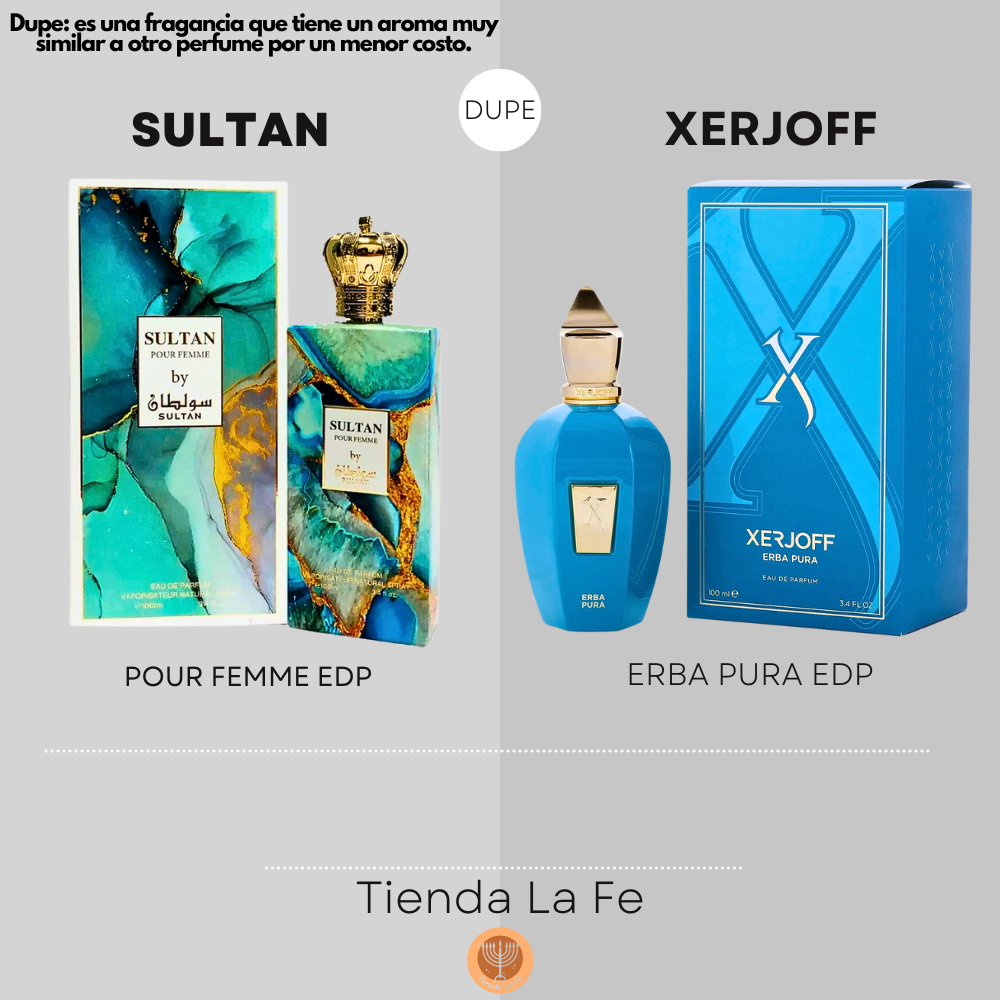SULTAN POUR FEMME EDP 100ML (M) (DUPE XERJOFF ERBA PURA EDP)