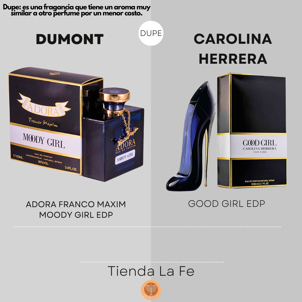 DUMONT ADORA FRANCO MAXIM MOODY GIRL EDP 100ML (M) (DUPE CAROLINA HERRERA GOOD GIRL EDP)