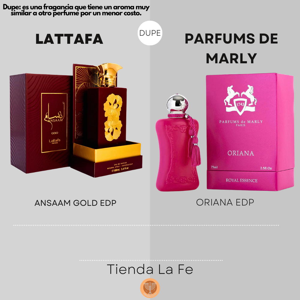 LATTAFA ANSAAM GOLD EDP 100ML (M) (DUPE PARFUMS DE MARLY ORIANA EDP)