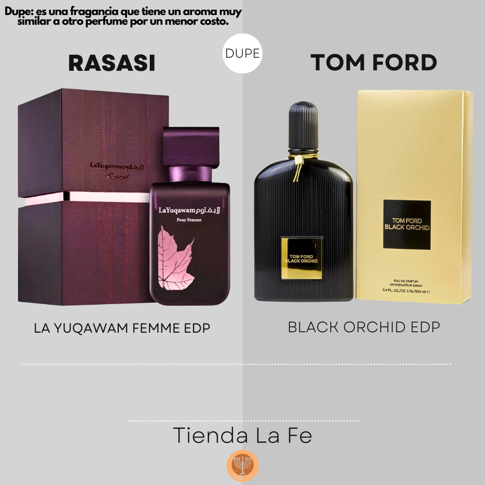 RASASI LA YUQAWAM FEMME EDP 75ML (M) (DUPE TOM FORD BLACK ORCHID EDP)