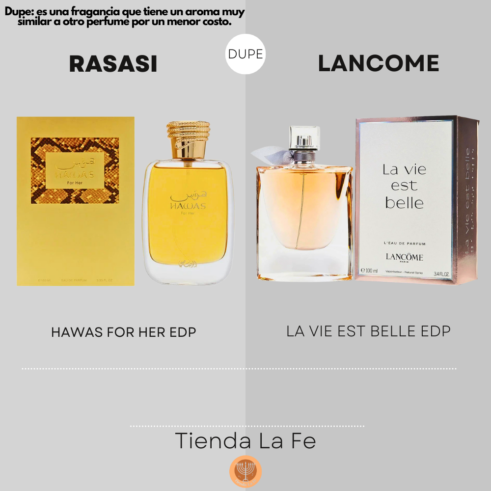 RASASI HAWAS FOR HER EDP 100ML (M) (DUPE LANCOME LA VIE EST BELLE EDP)