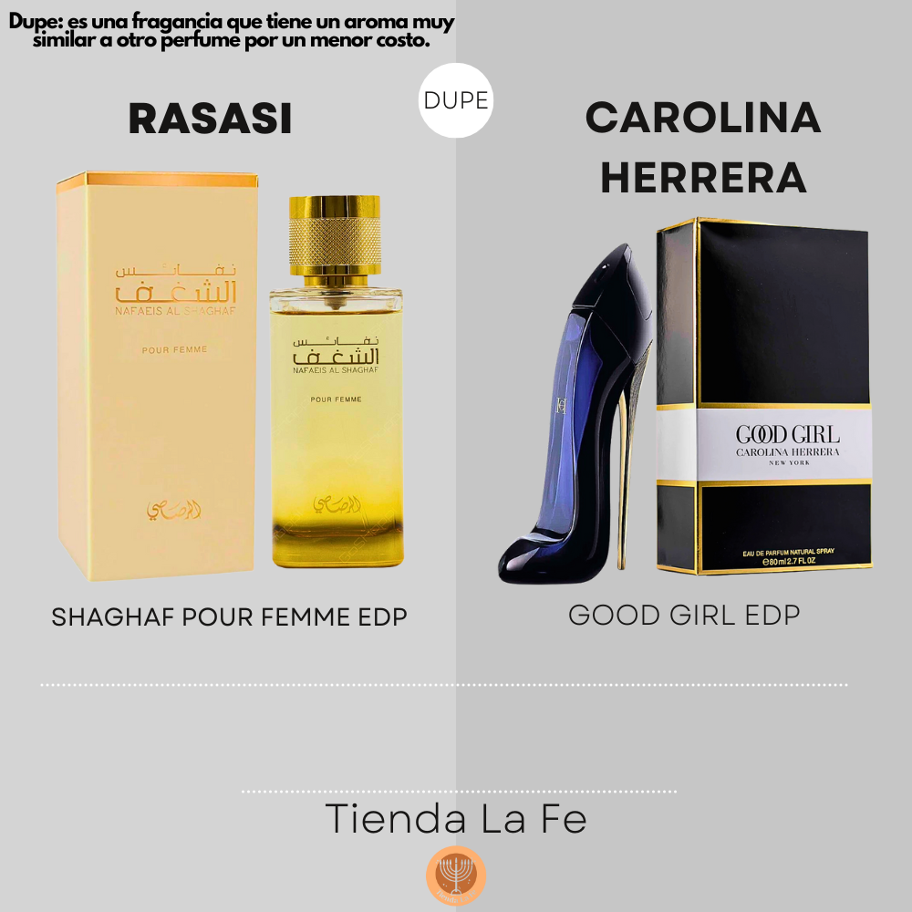 RASASI SHAGHAF POUR FEMME EDP 100ML (M) (DUPE CAROLINA HERRERA GOOD GIRL EDP)