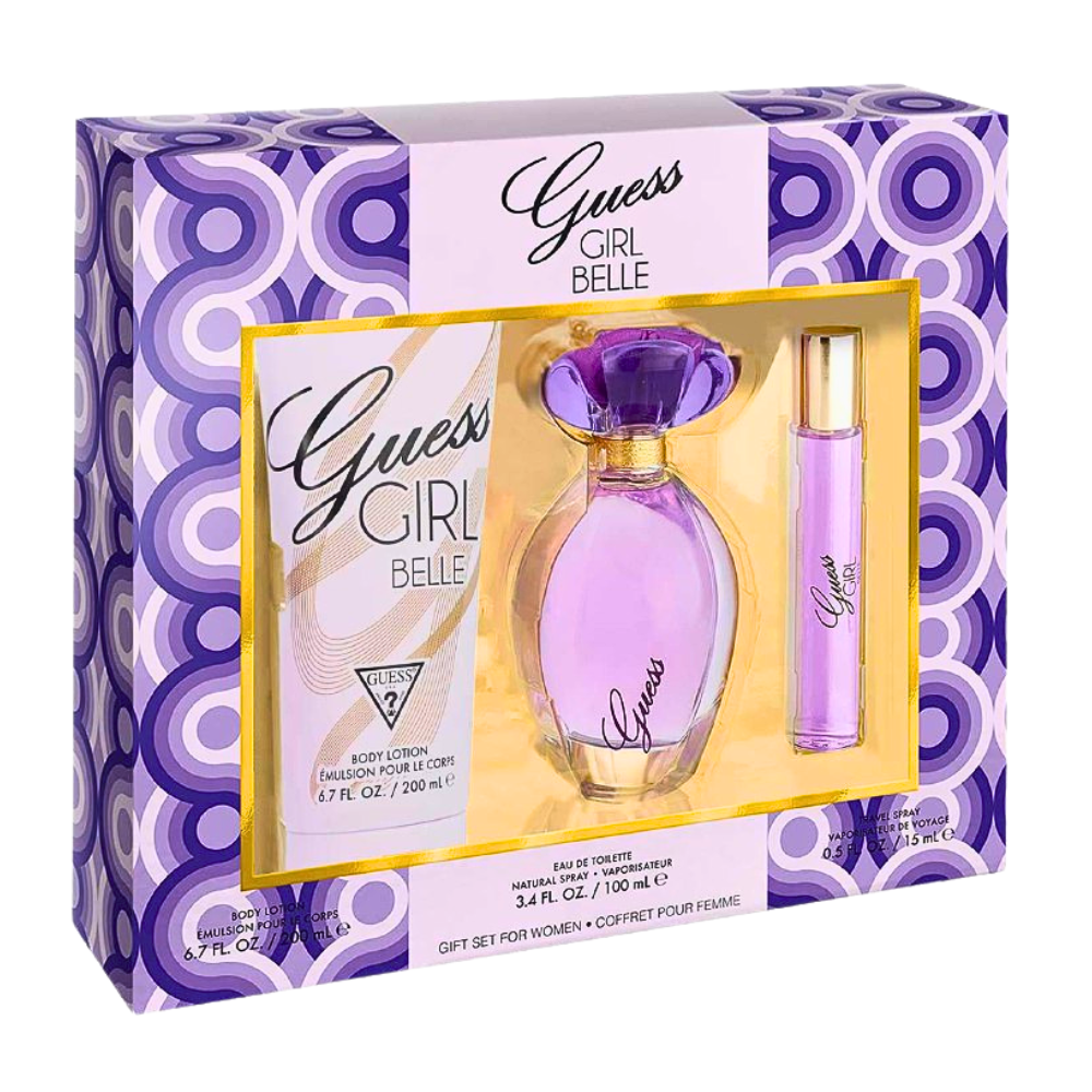 SET GUESS GIRL BELLE EDT 100ML, EDT 15ML, BODY LOTION 200ML (M)