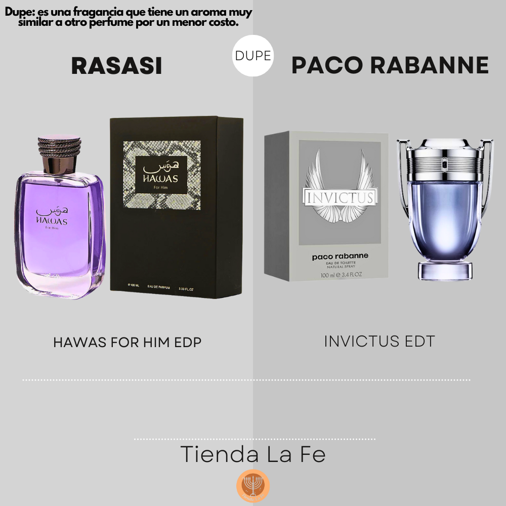 RASASI HAWAS FOR HIM EDP 100ML (H) (DUPE PACO RABANNE INVICTUS EDT)