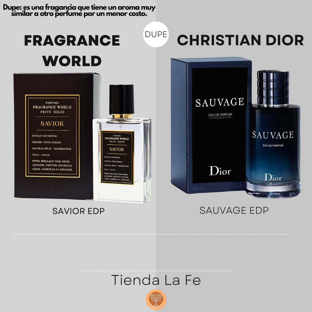 FRAGRANCE WORLD SAVIOR EDP 70ML (H) (DUPE CHRISTIAN DIOR SAUVAGE EDP)