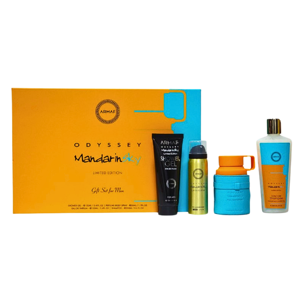 SET ARMAF ODYSSEY MANDARIN SKY EDP 100ML, BODY SPRAY 50ML, SHOWER GEL 100ML, SHAMPOO 250ML (H)