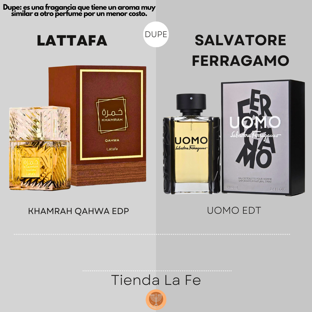 LATTAFA KHAMRAH QAHWA EDP 100ML (U) (DUPE SALVATORE FERRAGAMO UOMO EDT)