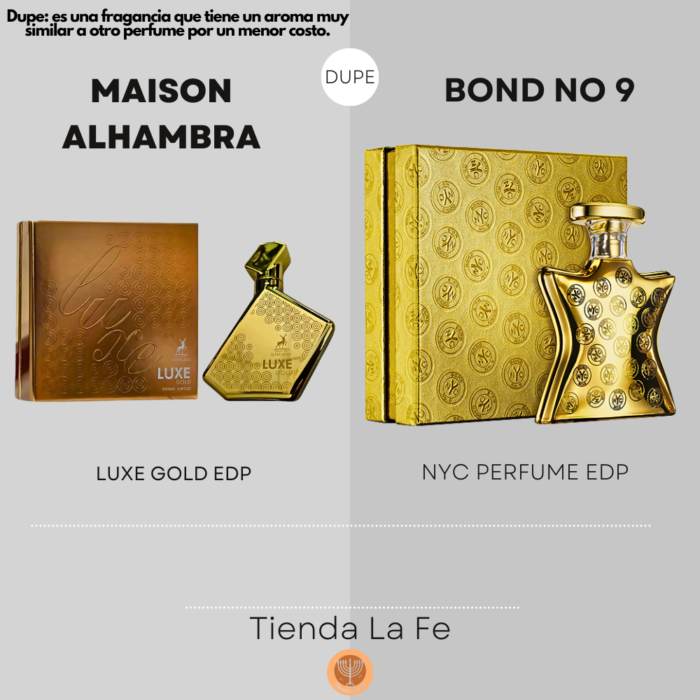 MAISON ALHAMBRA LUXE GOLD EDP 100ML (U) (DUPE BOND NO 9 NYC PERFUME ED