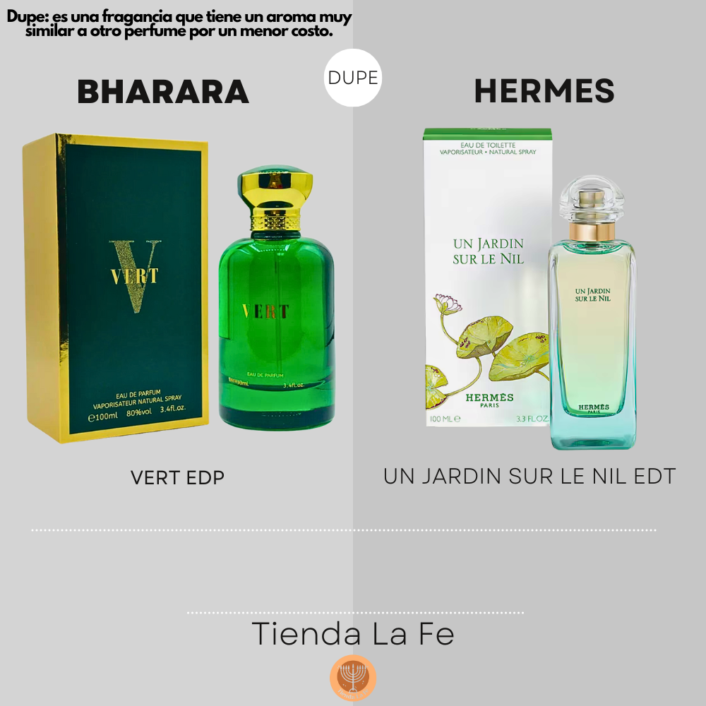 BHARARA VERT EDP 100ML (H) (DUPE HERMES UN JARDIN SUR LE NIL EDT)