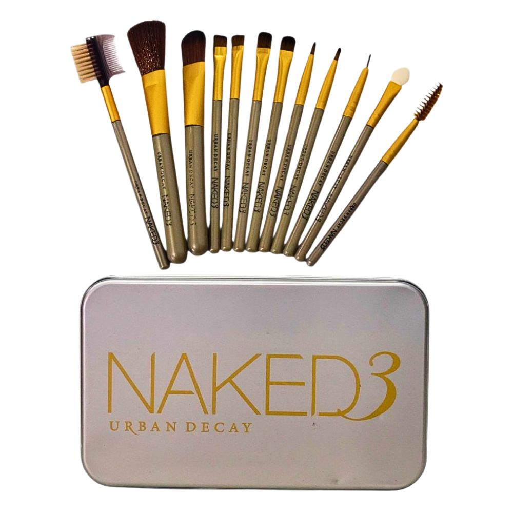 BROCHAS PARA MAQUILLAJE EN SET DE 12 PIEZAS NAKED3 URBAN DECAY