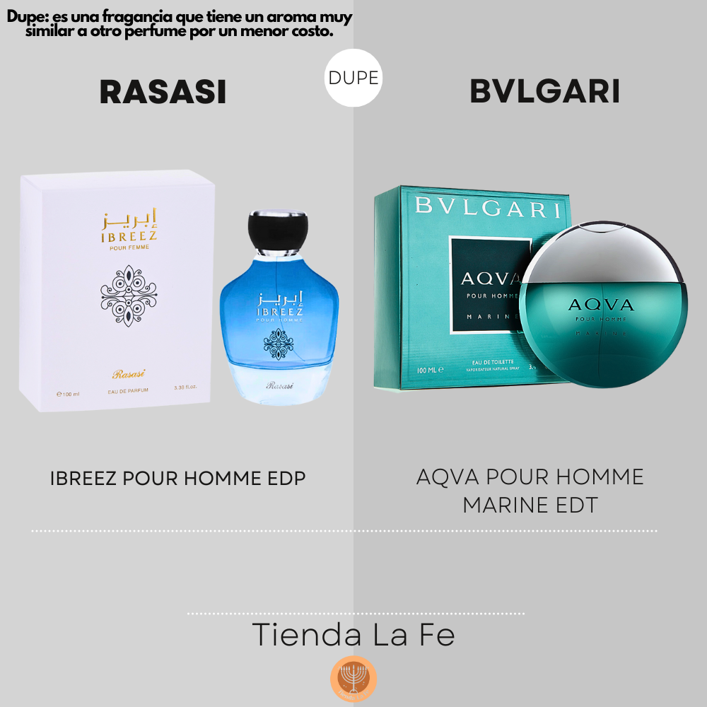 RASASI IBREEZ POUR HOMME EDP 100ML (H) (DUPE BVLGARI AQVA POUR HOMME MARINE EDT)