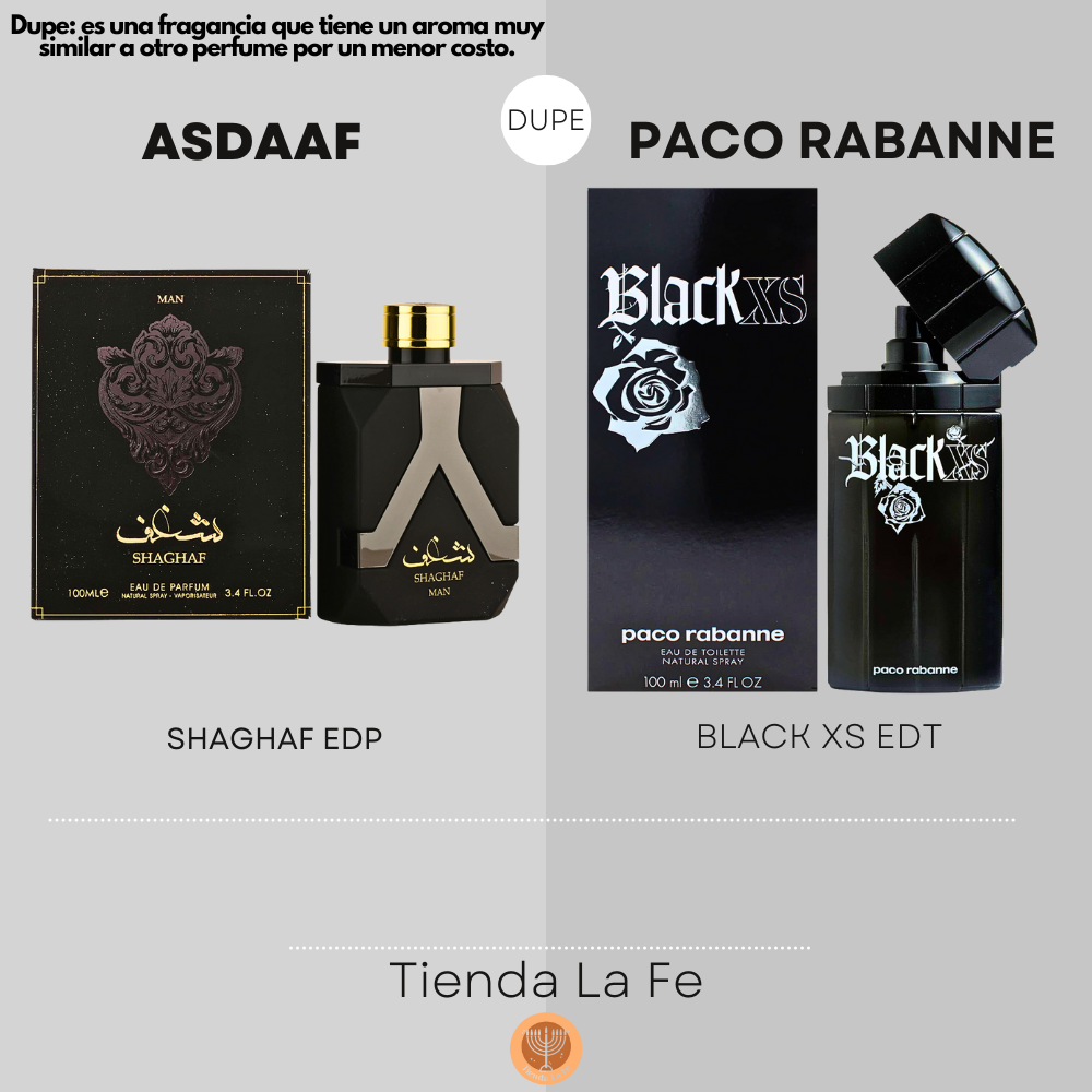 ASDAAF SHAGHAF EDP 100ML (H) (DUPE PACO RABANNE BLACK XS EDT)