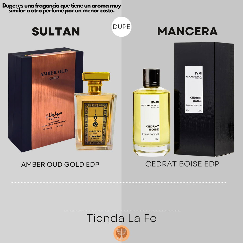 SULTAN AMBER OUD GOLD EDP 100ML (H) (DUPE MANCERA CEDRAT BOISE EDP)