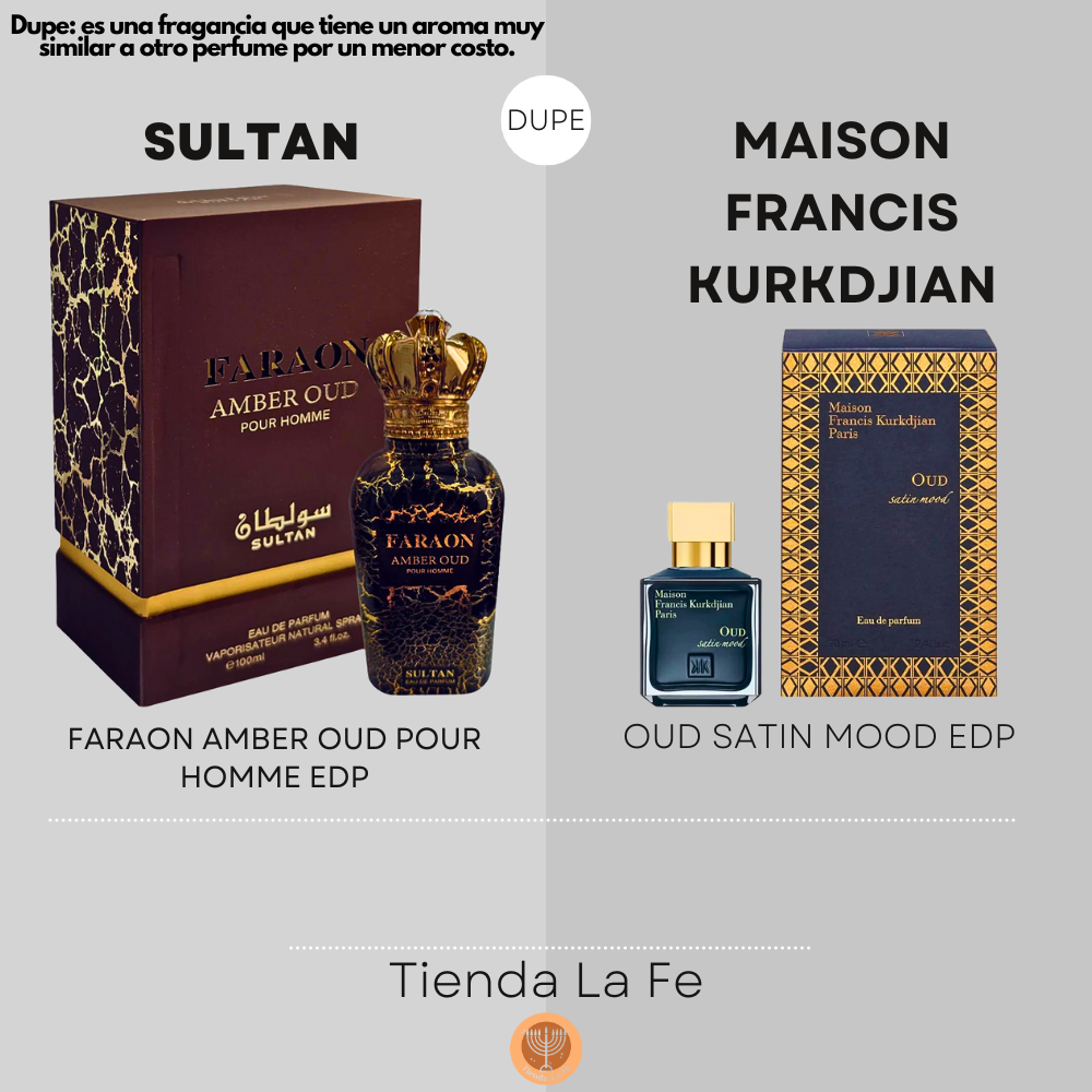 SULTAN FARAON AMBER OUD POUR HOMME EDP 100ML (H) (DUPE MAISON FRANCIS KURKDJIAN OUD SATIN MOOD EDP)