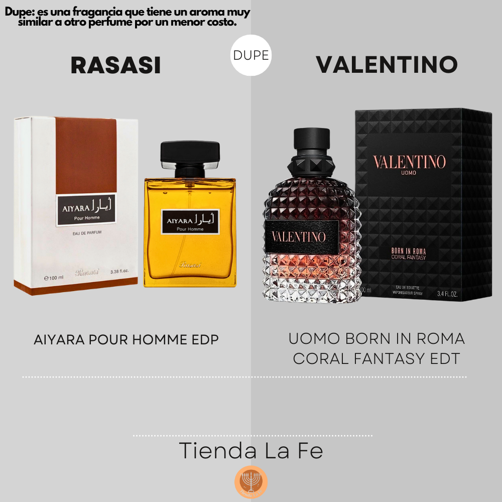RASASI AIYARA POUR HOMME EDP 100ML (H) (DUPE VALENTINO UOMO BORN IN ROMA CORAL FANTASY EDT)