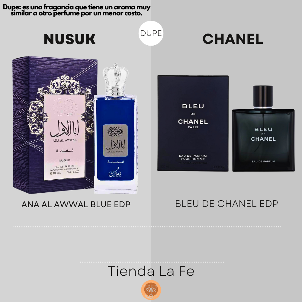 NUSUK ANA AL AWWAL BLUE EDP 100ML (H) (DUPE CHANEL BLEU DE CHANEL EDP)