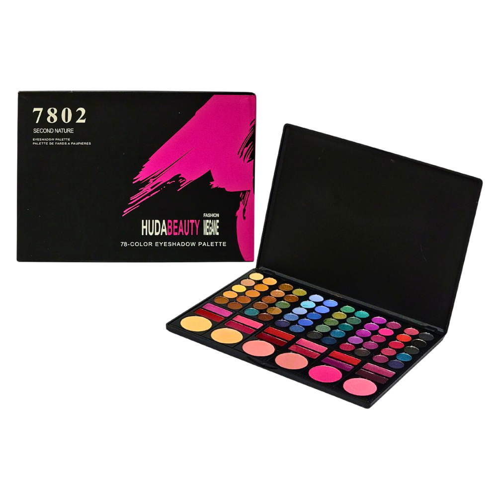 SOMBRA PARA OJOS EN PALETA DE 78 TONOS, 7802 FASHION HUDABEAUTY MEGANE 112G