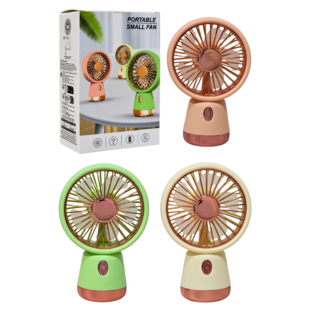 VENTILADOR DE MANO O MESA RECARGABLE SMALL FAN 3 COLORES