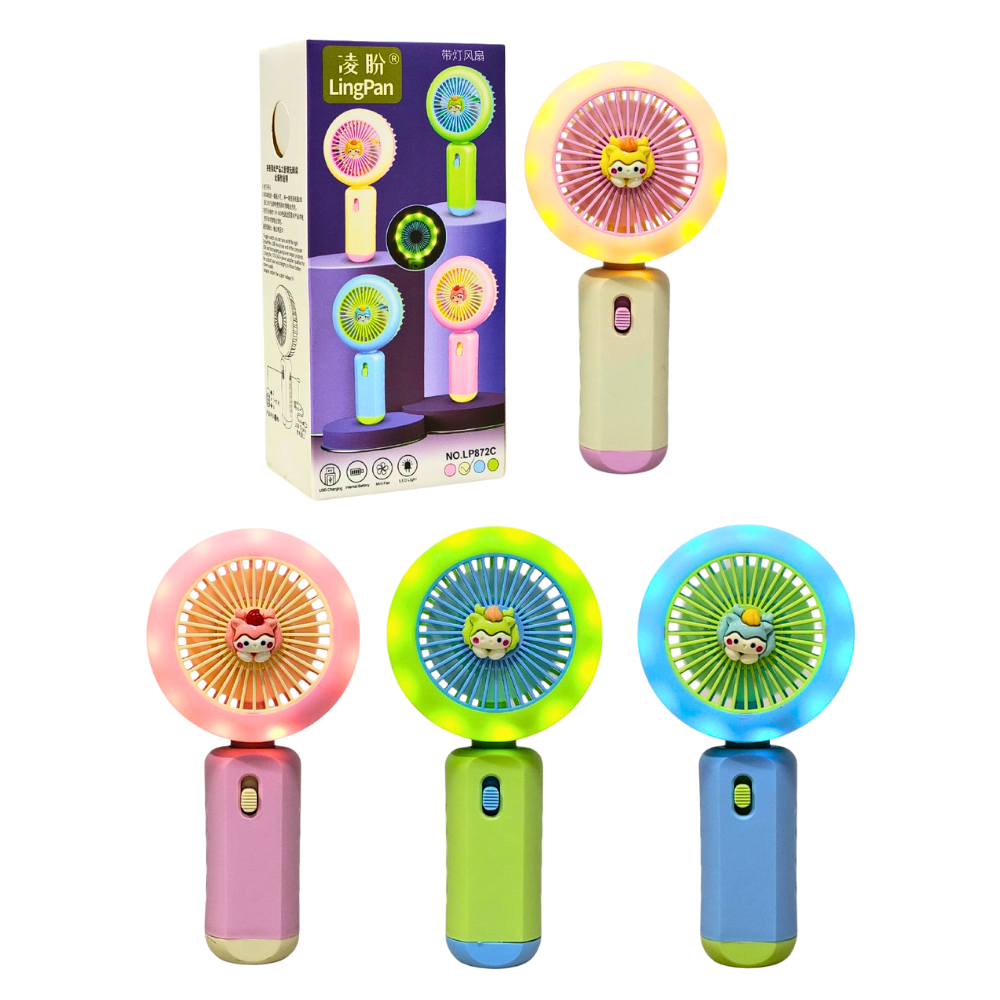 VENTILADOR DE MANO O MESA RECARGABLE 4 COLORES