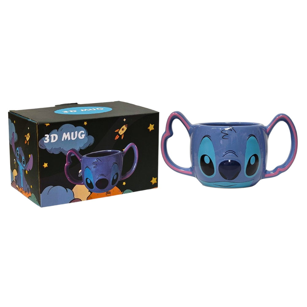 TAZA DE CERAMICA, RESISTENTE AL CALOR, MANGO CREATIVO DISEÑO LILO Y STITCH