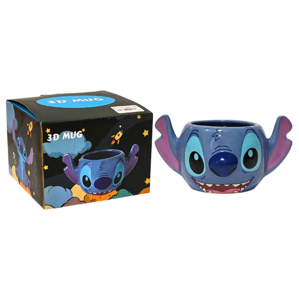 TAZA DE CERAMICA, RESISTENTE AL CALOR, MANGO CREATIVO DISEÑO LILO Y STITCH