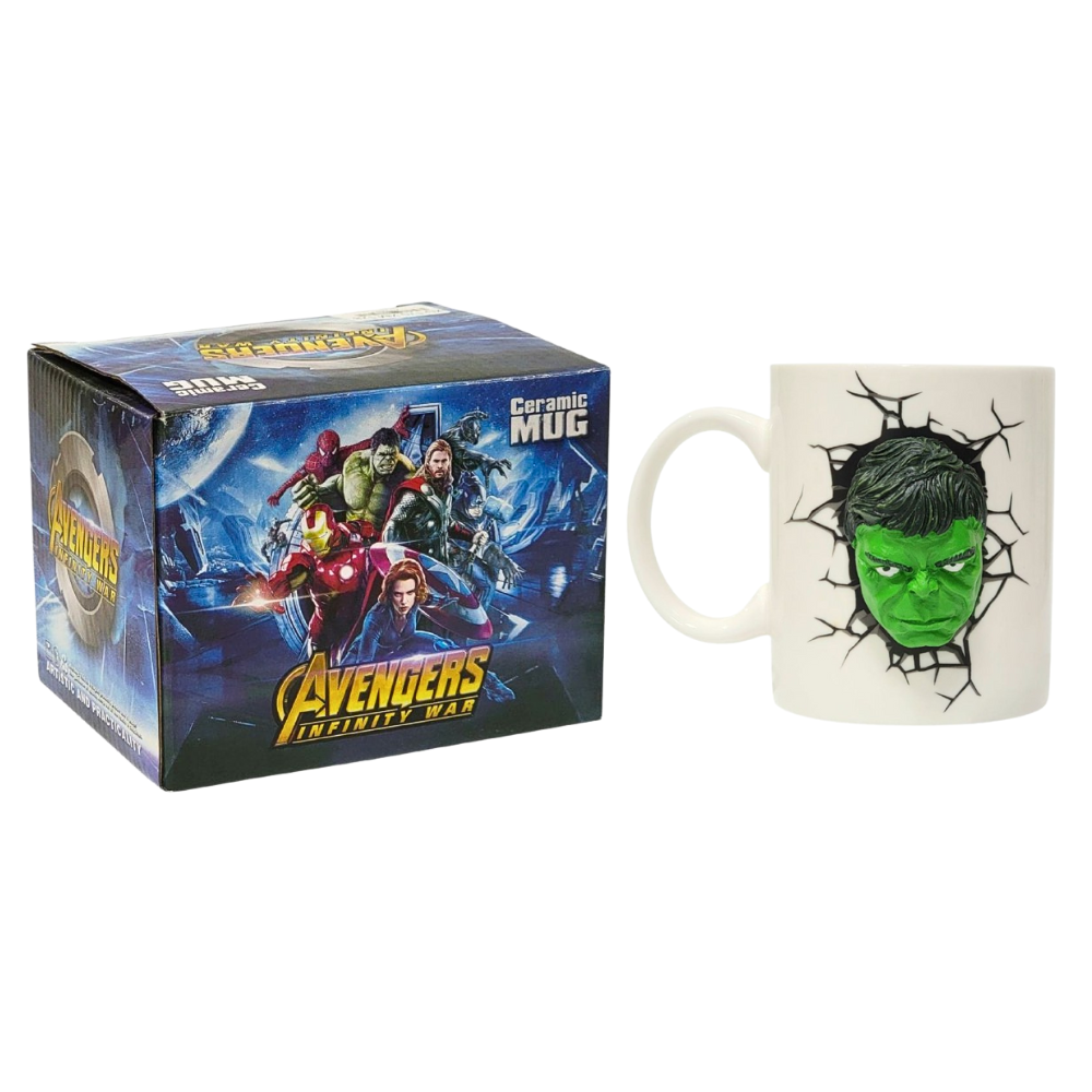 TAZA DE CERAMICA, RESISTENTE AL CALOR, MANGO CREATIVO DISEÑO AVENGERS INFINITY WAR HULK