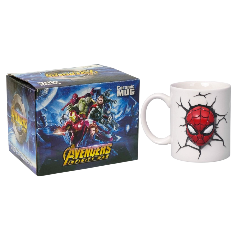 TAZA DE CERAMICA, RESISTENTE AL CALOR, MANGO CREATIVO DISEÑO AVENGERS INFINITY WAR SPIDER MAN