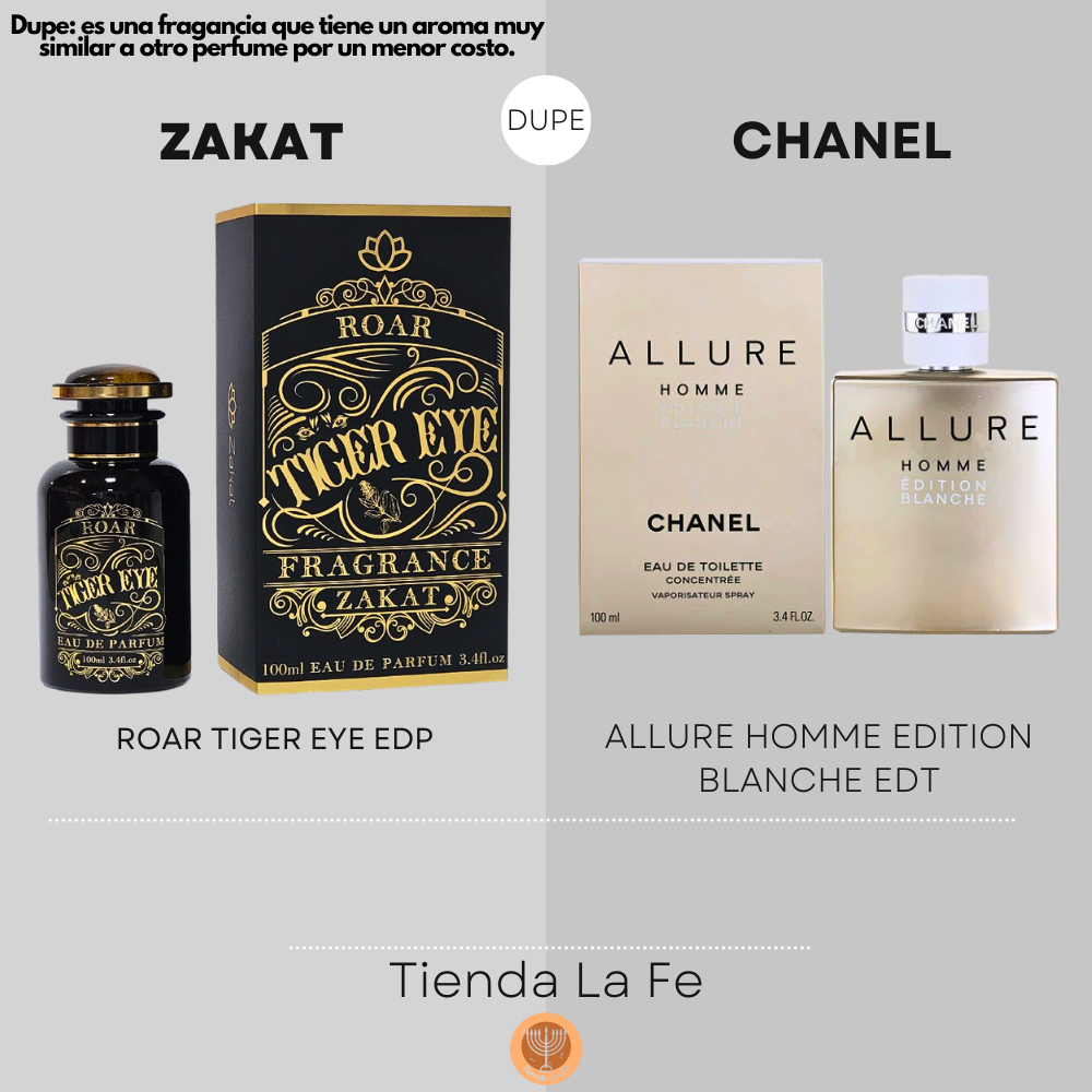 ZAKAT ROAR TIGER EYE EDP 100ML (H) (DUPE CHANEL ALLURE HOMME EDITION BLANCHE EDT)