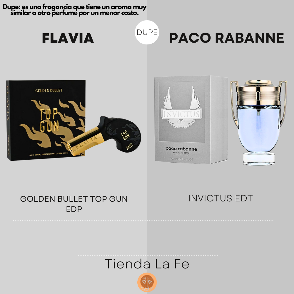 FLAVIA GOLDEN BULLET TOP GUN EDP 100ML (U) (DUPE PACO RABANNE INVICTUS EDT)