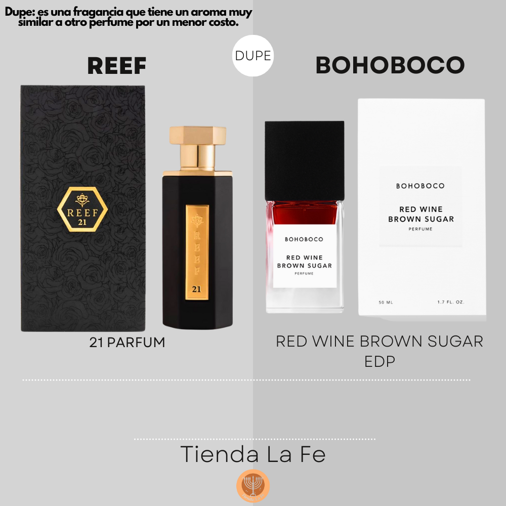 REEF 21 PARFUM 100ML (U) (DUPE BOHOBOCO RED WINE BROWN SUGAR EDP)